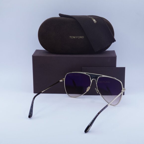 Tom Ford Ethan FT0935 28F Aviator Sunglasses - Gold/Brown - Picture 4 of 10